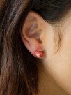 boucles d'oreilles puce flamant rose porcelaine