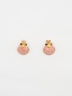 boules d'oreilles coquillage rose or