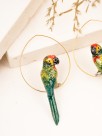 golden creoles parrot green red yellow and blue porcelain