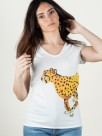 White cheetah design T-shirt 100% cotton