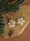 Hand painted porcelain bird flower earrings