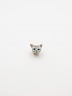 bijou pin's animal chat gris tabby peint à la main en porcelaine