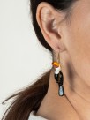 jewel earrings creole animal toucan in hand painted porcelain