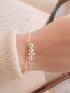 jewel bracelet love in hand painted porcelain and rose quartz
