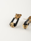 Black leopard earrings