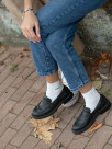 Set of black and white embroidered socks