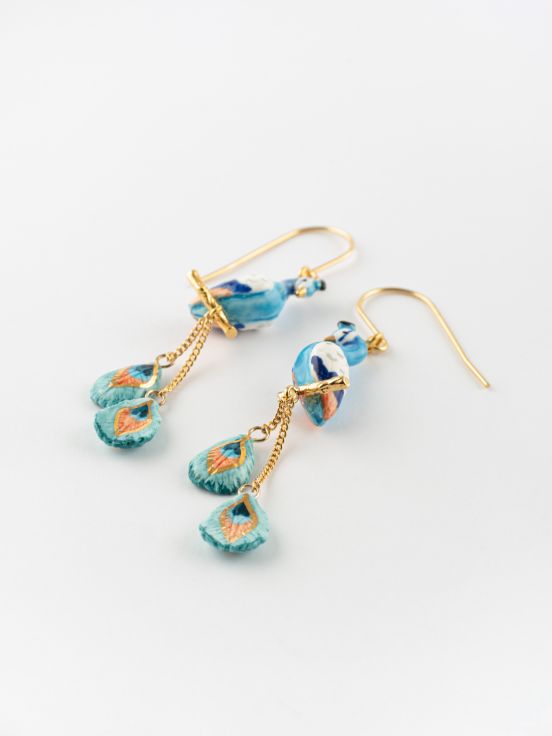 Peacock & pendants earrings