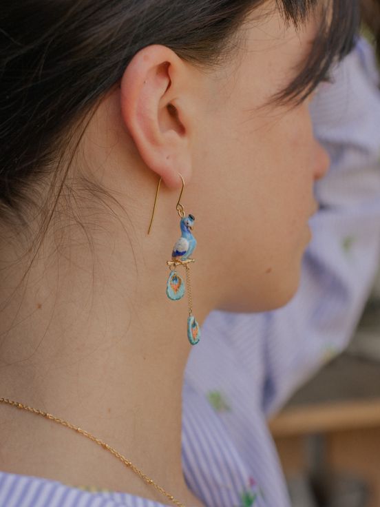 Peacock & pendants earrings