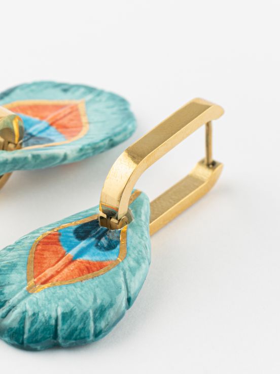 Peacock feather hoops
