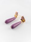 Purple butterfly & drop earrings