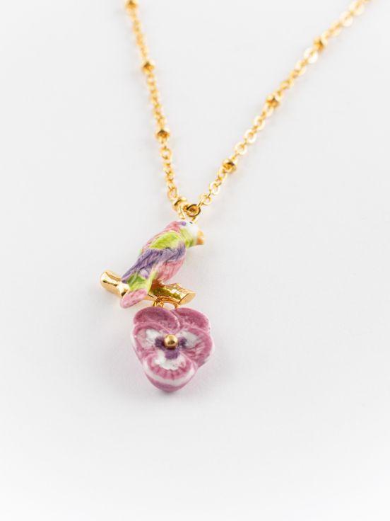 Parrot & pansy necklace