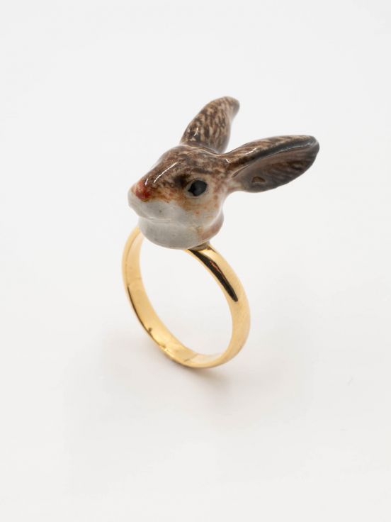 Brown rabbit ring