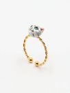 Tabby cat twisted ring