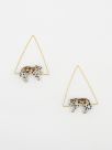 Leopard triangle earrings