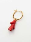Red coral mini hoop - Sold individually