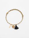 Leopard with pompom multicolour charm's bracelet