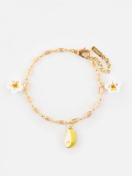 Pear & pear tree flower bracelet
