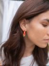 Orange ethnic earrings