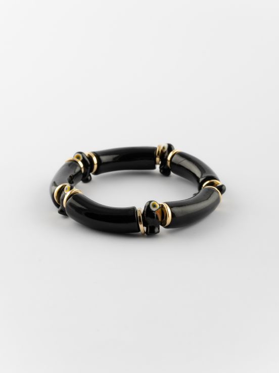 Bracelet perles noires toucan