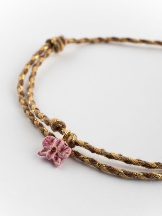 Bracelet charm's multicolore orchidée rose