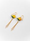 Bird of paradise flower earrings with fringes