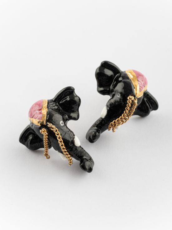 Asian elephant head stud earrings