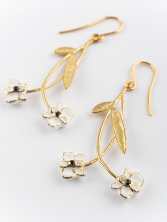 Orchid branch earrings
