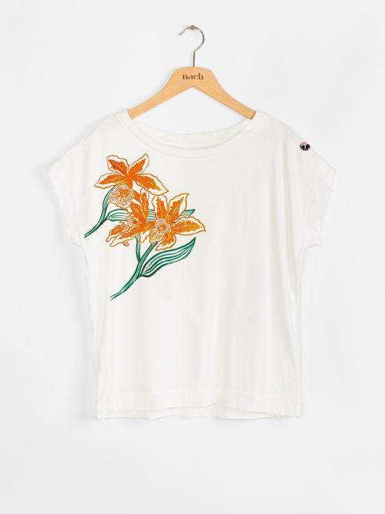 T-shirt orchidées oranges