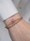 Pink orchid multicolor charm's bracelet