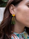 Bird of paradise flower graphic earrings