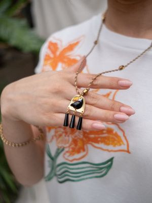 Red panda head necklace