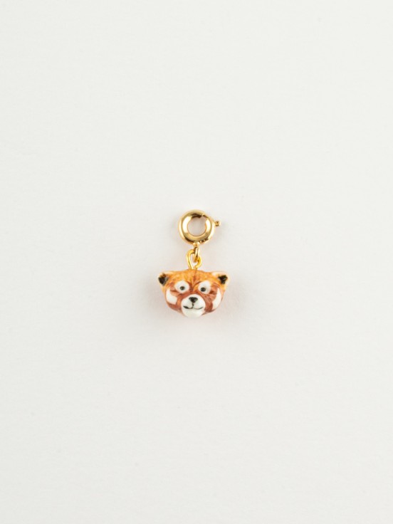 Charm's pendentif bijoux personnalisés panda roux en porcelaine peint à la main