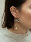 Leopard, snowdrop & moon earrings - L'Etincelle