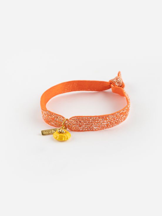 Yellow dandelion orange elastic twistband bracelet