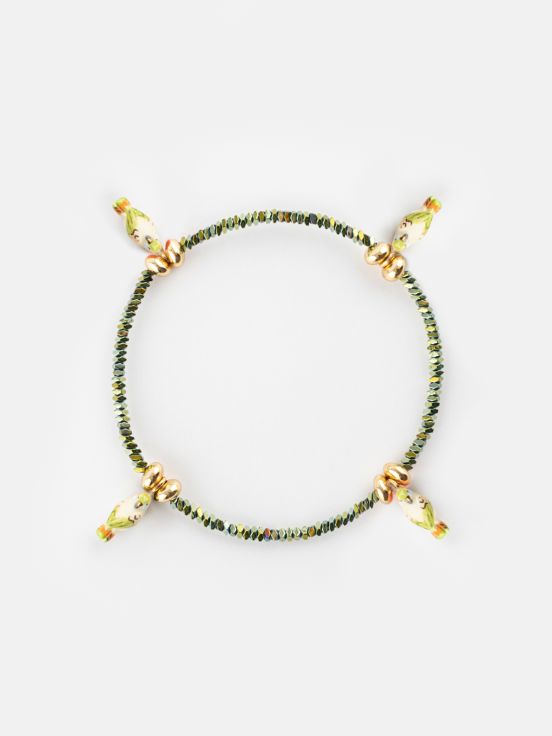 Budgerigar hematite beads bracelet