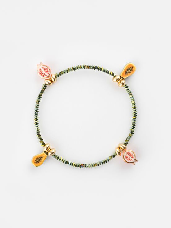 Fruits & hematite beads bracelet