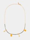 Hematite beads budgerigars & dandelions necklace