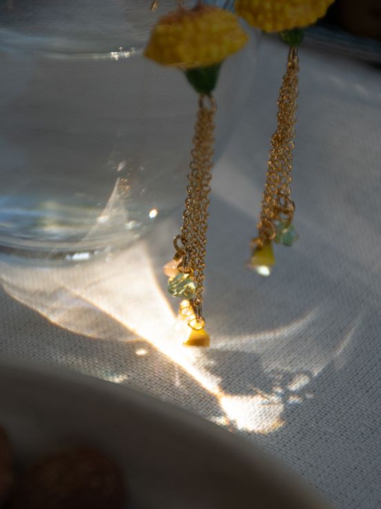 Beads & dandelion earrings