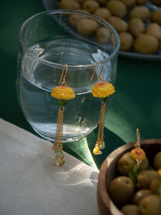 Beads & dandelion earrings