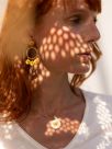 Circle dandelion earrings