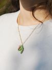 Cacatoes on banana leaves tree necklace