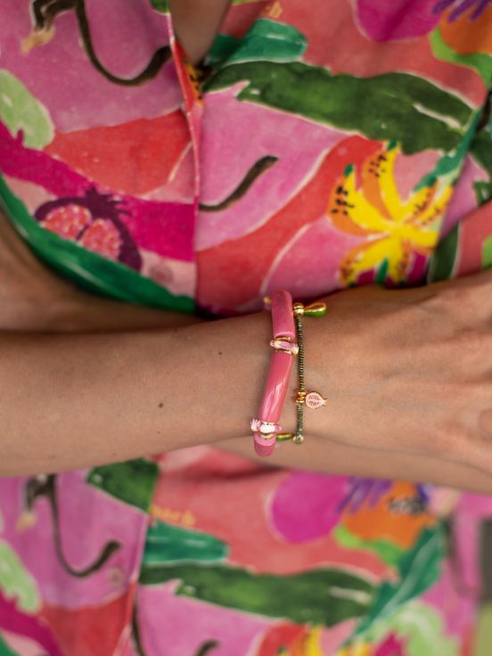 Cockatoo pink beads bracelet