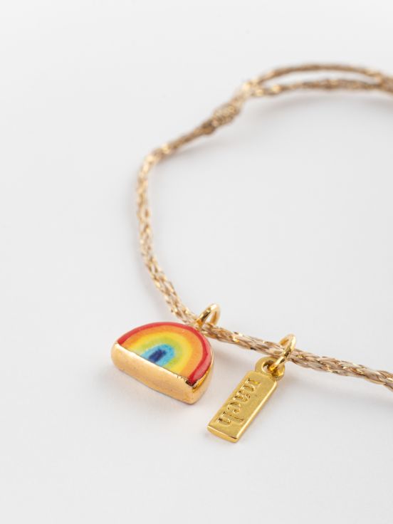 Rainbow cord bracelet - Lucky you