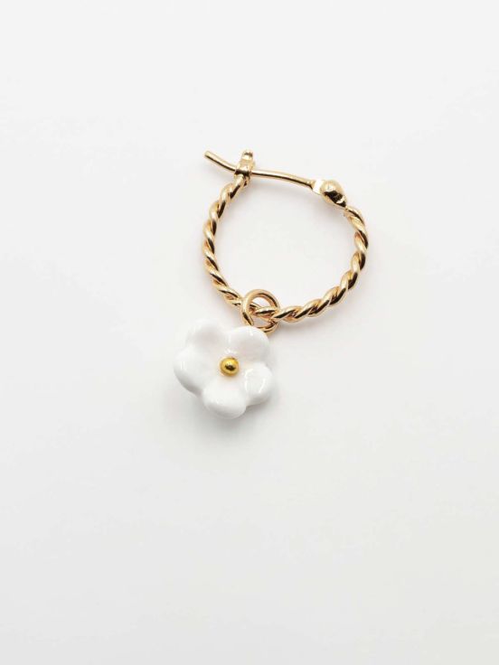 White flower mini hoop - Sold individually