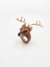 hand painted porcelain ring animal deer